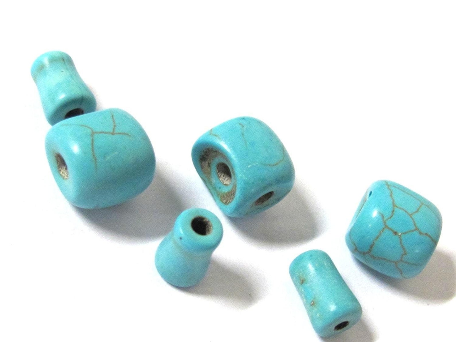 1 Guru Bead Set 3 Hole Guru Bead Dyed Turquoise With Column Etsy