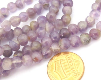 20 cuentas de amatista natural - Cuentas de amatista de 6 mm, suministros para hacer mala de Nepal - ML055B