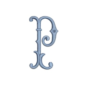 MACHINE EMBROIDERY DESIGN - Letter P, vintage letter embroidery design, victorian style embroidery monogram Digitized  alphabet 4x4 7x5