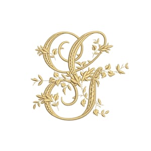 Machine embroidery design Capital letter G from Digitized Victorian alphabet style 4x4 7x5 Monogram jef pes hus sew exp pcs dst vp3 xxx