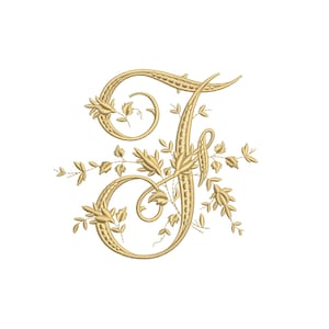 Machine embroidery design Capital letter F from Digitized Victorian alphabet style 4x4 7x5 Monogram jef pes hus sew exp pcs dst vp3 xxx
