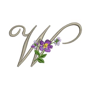 Desenho de bordado à máquina Monograma amores-perfeitos Letra W Digitalizado de Flor Alfabeto Bordado 4x4 jef pes hus costurar exp pcs dst vp3 xxx