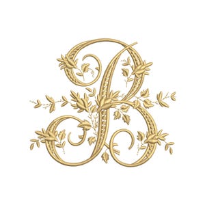 Machine embroidery design Capital letter B from Digitized Victorian alphabet style 4x4 7x5 Monogram jef pes hus sew exp pcs dst vp3 xxx