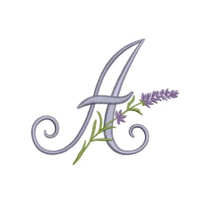MASCHINE EMBROIDERY DESIGN - Lavendel Alphabet, Buchstabe A Stickdatei für Ostern, Provence Stil