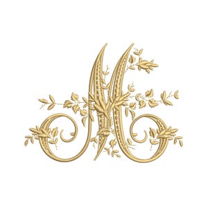 Machine embroidery design Capital letter M from Digitized Victorian alphabet style 4x4 7x5 Monogram jef pes hus sew exp pcs dst vp3 xxx