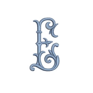 MACHINE EMBROIDERY DESIGN - Letter E, vintage letter embroidery design, victorian style embroidery monogram Digitized  alphabet 4x4 7x5