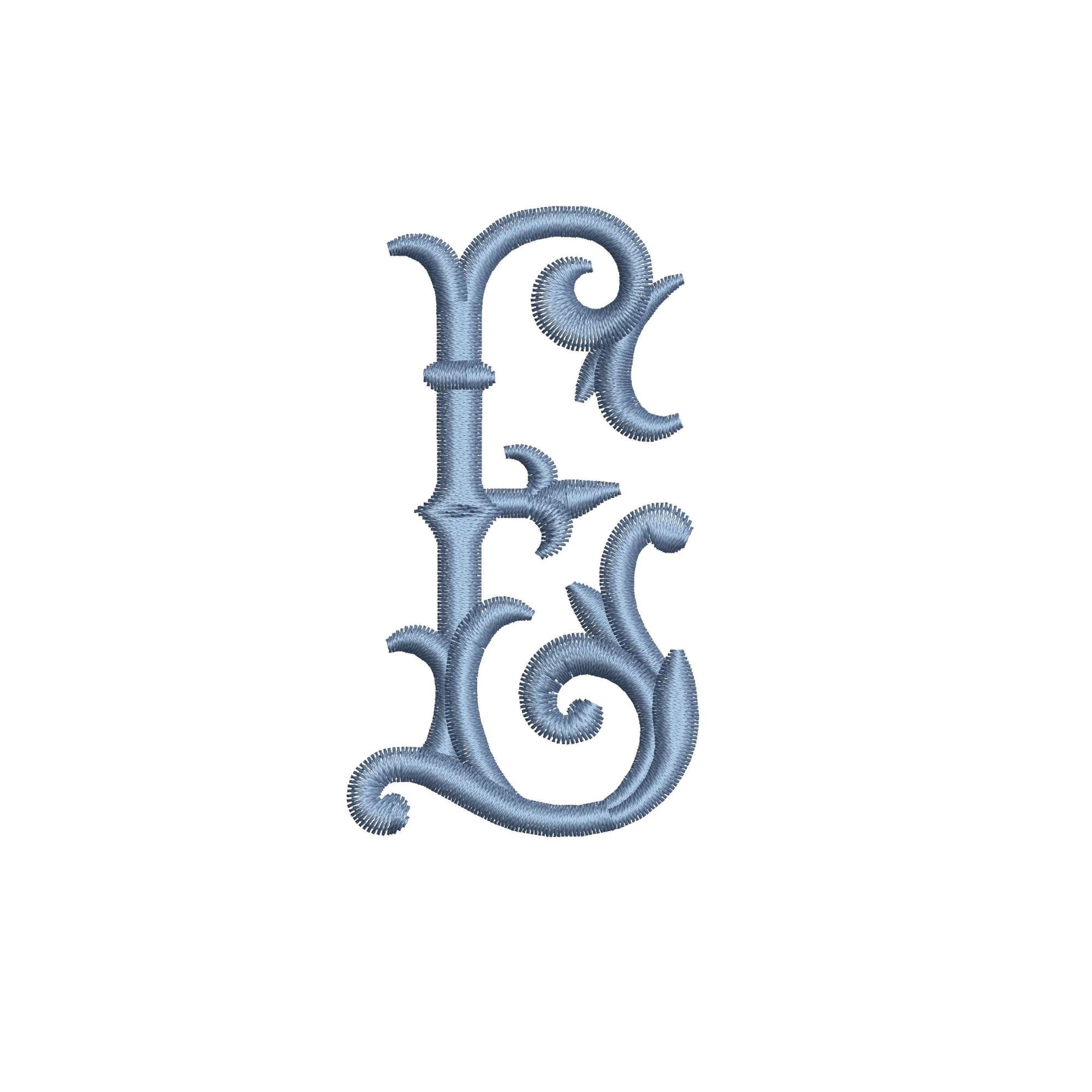 MACHINE EMBROIDERY DESIGN - Letter E, Vintage Letter Embroidery Design ...
