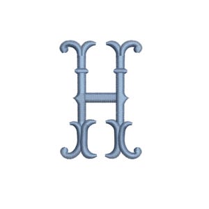 MACHINE EMBROIDERY DESIGN - Letter H, vintage letter embroidery design, victorian style embroidery monogram Digitized  alphabet 4x4 7x5