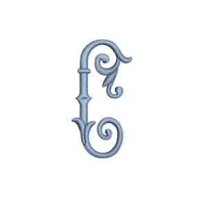 MACHINE EMBROIDERY DESIGN - Letter C, vintage letter embroidery design, victorian style embroidery monogram Digitized  alphabet 4x4 7x5