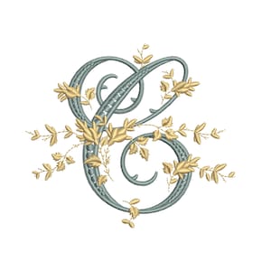 MACHINE EMBROIDERY DESIGN - Victorian Letter C embroidery, Victorian alphabet embroidery, Antique alphabet embroidery, Monogram embroidery
