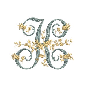 MACHINE EMBROIDERY DESIGN - Victorian Letter K embroidery, Victorian alphabet embroidery, Antique alphabet embroidery, Monogram embroidery