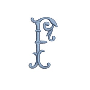 MACHINE EMBROIDERY DESIGN - Letter F, vintage letter embroidery design, victorian style embroidery monogram Digitized  alphabet 4x4 7x5