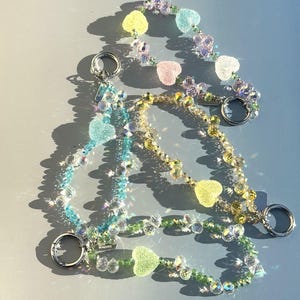 Correa de muñeca para teléfono con brillo, abalorio para teléfono, cordón para teléfono con cuentas de cristal, cadena para teléfono kawaii, correa de teléfono de lujo brillante, regalo personalizado