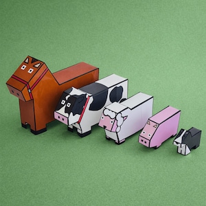 Printable Animal Papercraft Kit for Kids – Nesting DIY Animals