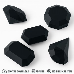 Zestaw do robótek papierowych z kamieniami szlachetnymi – diament 3D, rubin, szmaragd i szafir (wzór w formacie PDF)