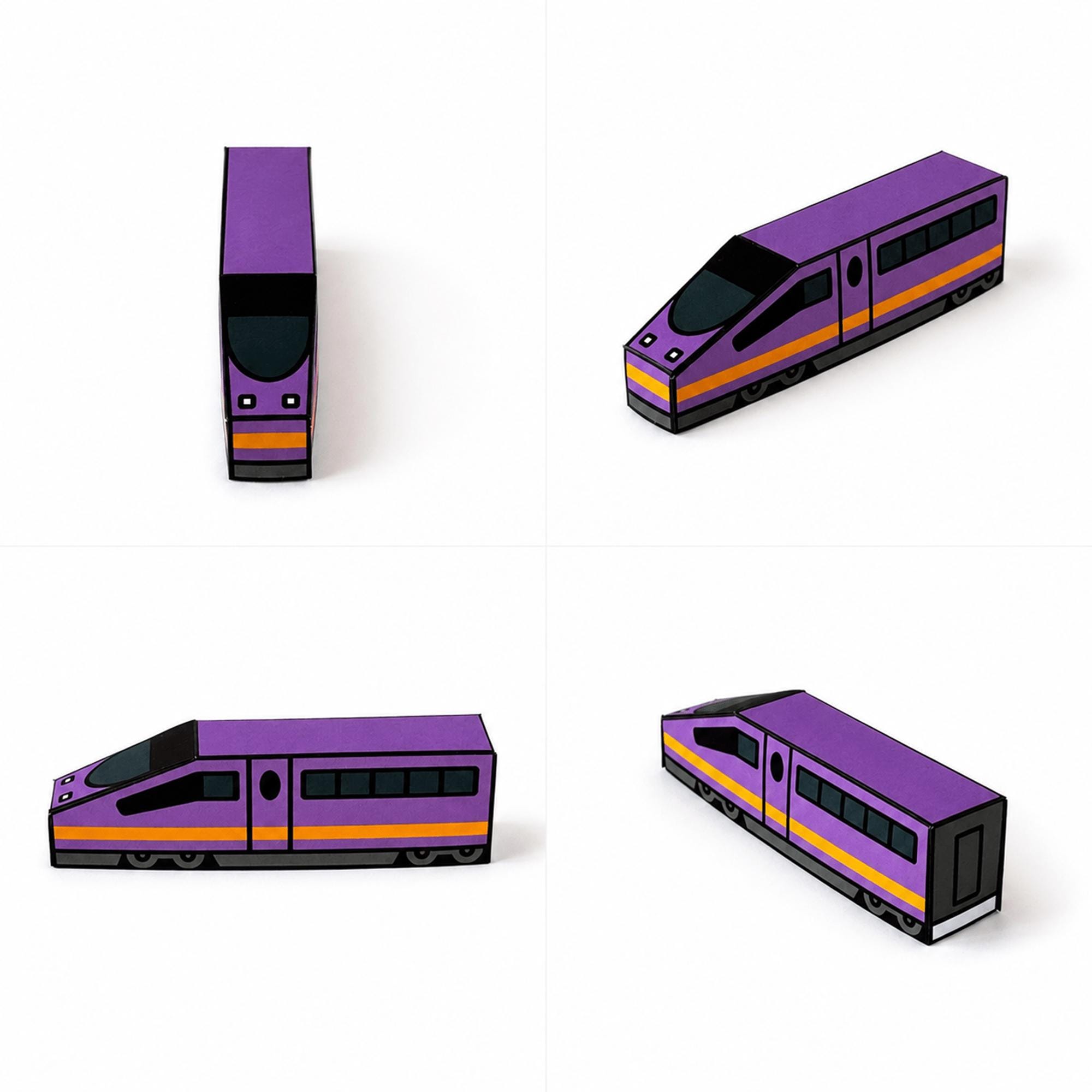 Printable Train Papercraft Set, Nesting Paper Toy, Coloring Pages ...