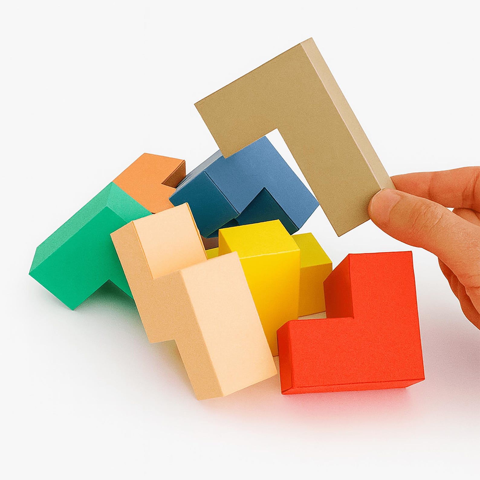 7-piece Polycube Puzzle Template | DIY Paper Craft Kit (PDF Download ...