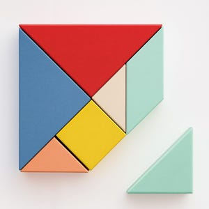 3D Tangram Paper Craft | Printable Geometric Puzzle (PDF)