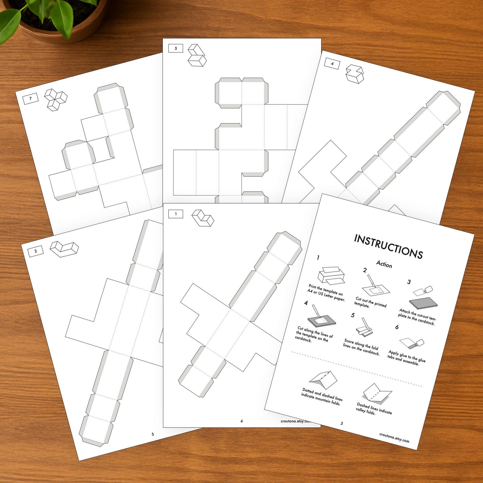 7-piece Polycube Puzzle Template | DIY Paper Craft Kit (PDF Download ...