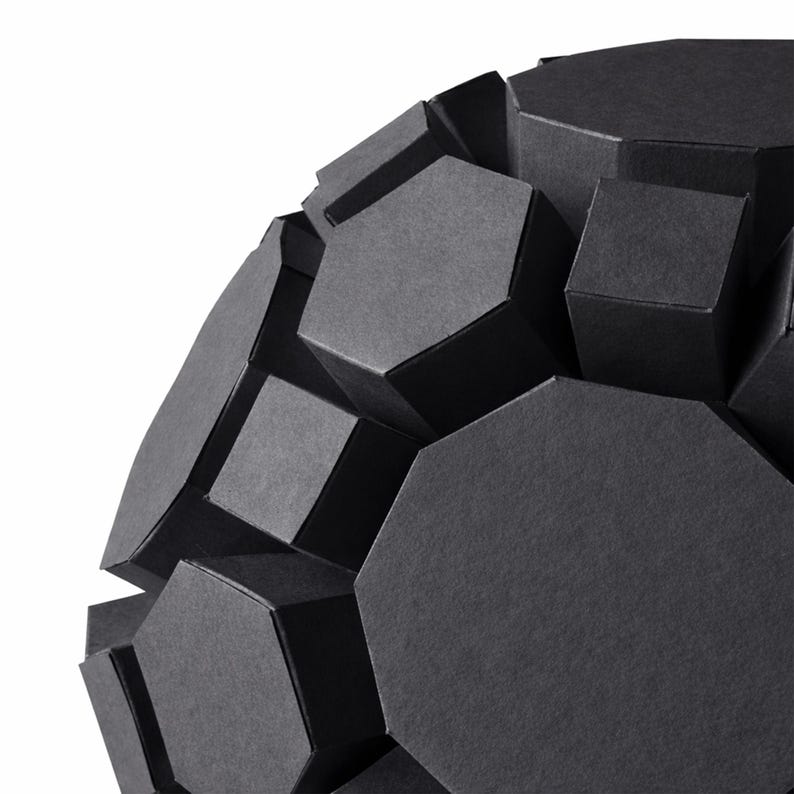Sphere Template.pdf Geometric Sphere Papercraft Template, 3D Polyhedron Sculpture (digital ...