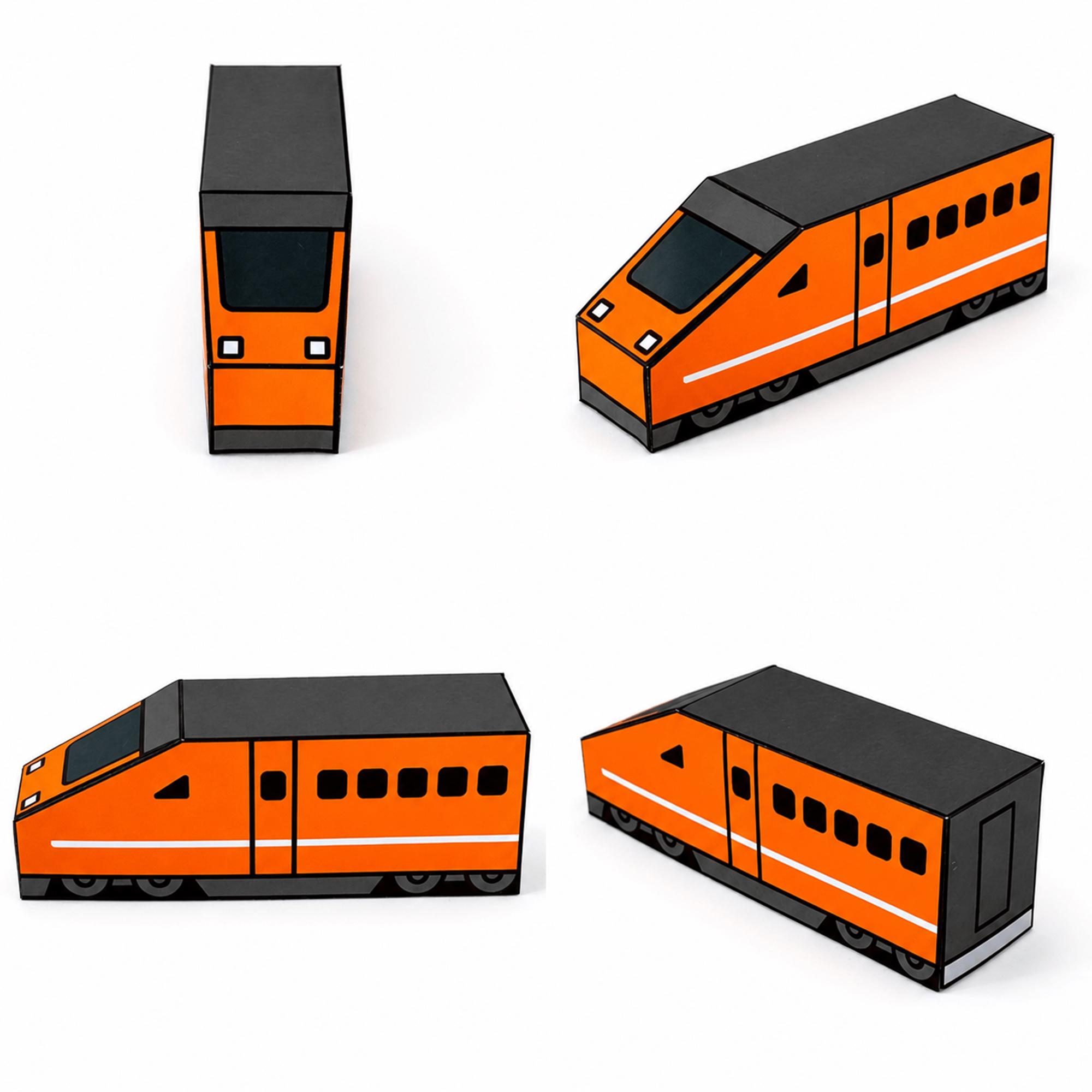 Printable Train Papercraft Set, Nesting Paper Toy, Coloring Pages ...