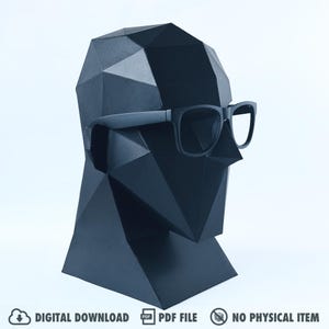 Polygonal Mannequin Head Papercraft – 3D DIY Display Stand (PDF Template)