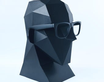 Polygonal Mannequin Head Papercraft – 3D DIY Display Stand (PDF Template)