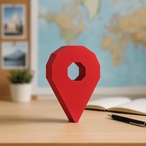 Créations en papier avec épingles pour carte 3D | Marqueur de lieu, modèle DIY | Décoration de bureau géométrique | Cadeau pour amoureux des cartes | Décoration de bureau
