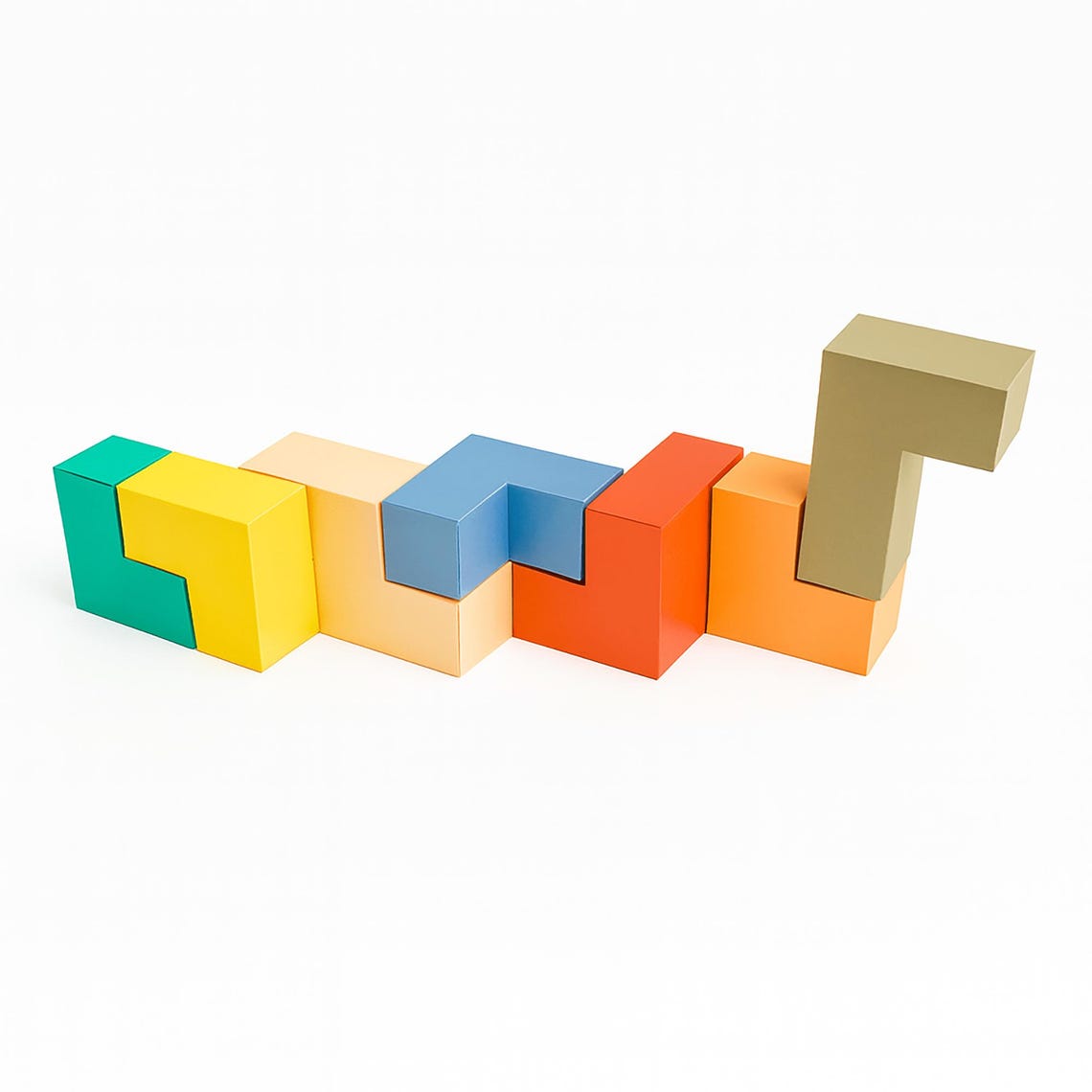 7-piece Polycube Puzzle Template | DIY Paper Craft Kit (PDF Download ...