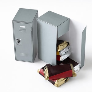 Plantilla de papel para caja de recuerdos de casillero escolar / Contenedor para golosinas (descarga digital)