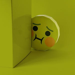 Emoji Papercraft Models, DIY Polygon Desk Decoration, Printable Emoticon Models, Digital Download image 3