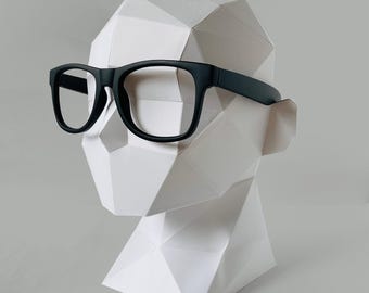 Printable Kids Mannequin Head - Low-Poly Display Stand (PDF Template)