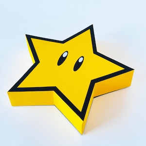 Super Mario Star Papercraft – Printable 3D Super Star Template from Mario Games – DIY Nintendo-Inspired Craft for Kids & Gamers