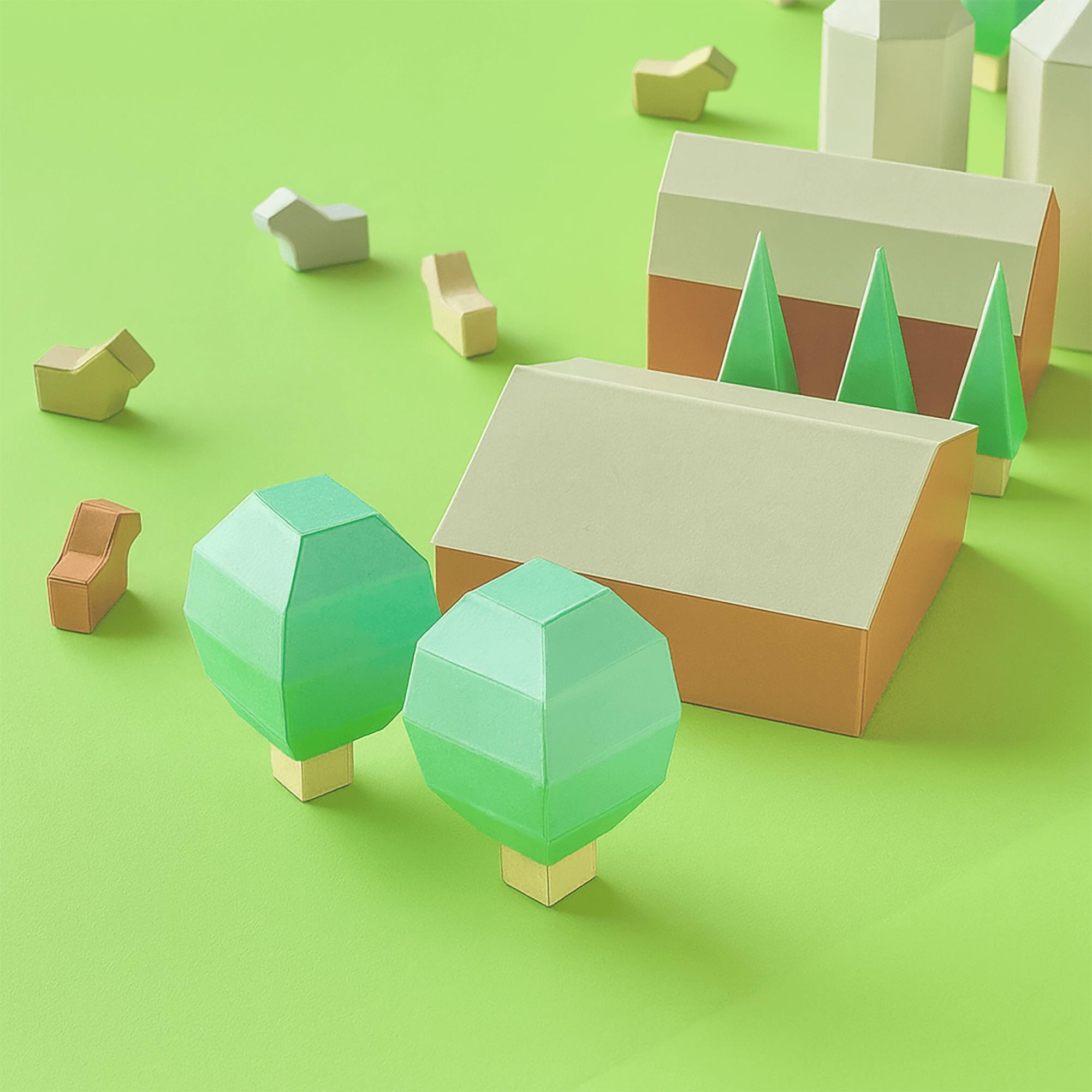 Papercraft Rural Area Making Diy Printable Paper Farm Set • DIY Diorama Craft (PDF) - Etsy