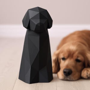 Geometric Toy Poodle Papercraft | Low Poly 3D Sculpture (PDF Pattern)