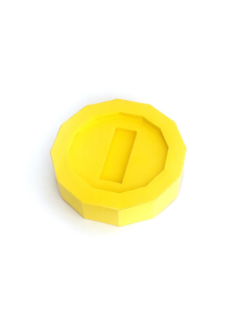 Chance Coin Papercraft Mario Coin Papercraft Template: 3D Paper Game Desk Decor (PDF Pattern ...