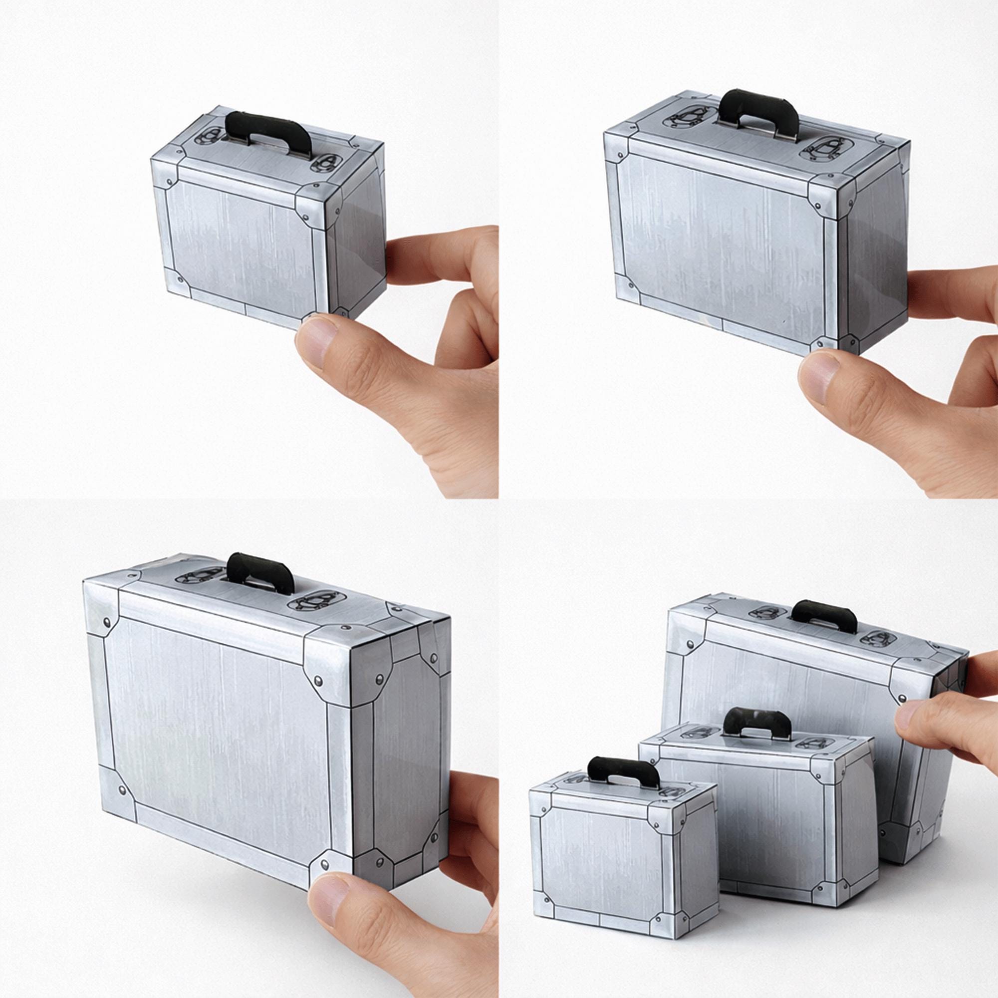 Aluminum Trunk Favor Box Papercraft Template | Secret Case Party Candy ...