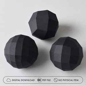 Juego de plantillas imprimibles de esferas de papel 3D / Modelos de papel facetados de 24, 56 y 96 caras (Descarga en PDF)
