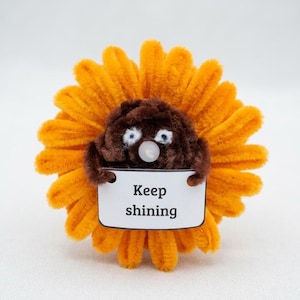 Handmade Pipe cleaner Plant,Emotional Support Crochet Flower,Teacher Appreciation Gift,Mother's Day gift,Chenille Sunflower