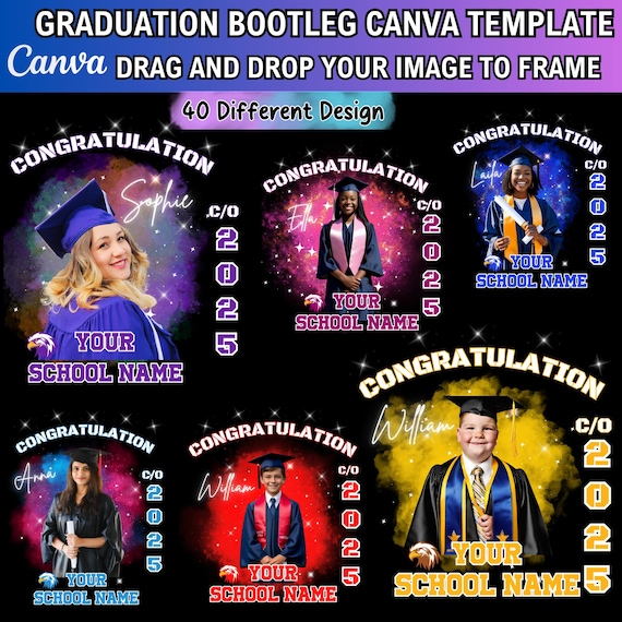 2025 Grad School Shirt Template Bundle, 2025 Grad School Canva Editable, Graduate Senior Shirt PNG Bootleg Rap Tee 2025, High School T Shirt