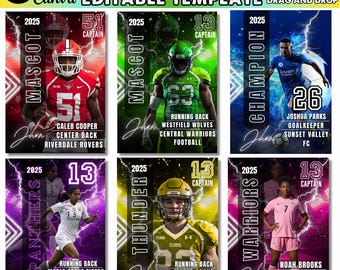 25 Football Poster Canva Editable Template Bundle, Football Senior Night Banner,Senior Sports Background & Digital Backdrop,Digital Download