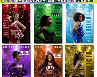 Cheerleading Canva Editable Template 50, Sports Photography Template,Senior Sports Design,Cheer & Dance Banner, Senior Night Banners Digital