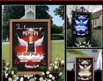 35 In Loving Memory Design Canva Editable Bundle, Memorial Design Bundle, 35 Different Design, Memorial Backgrounds Template,Drag your image