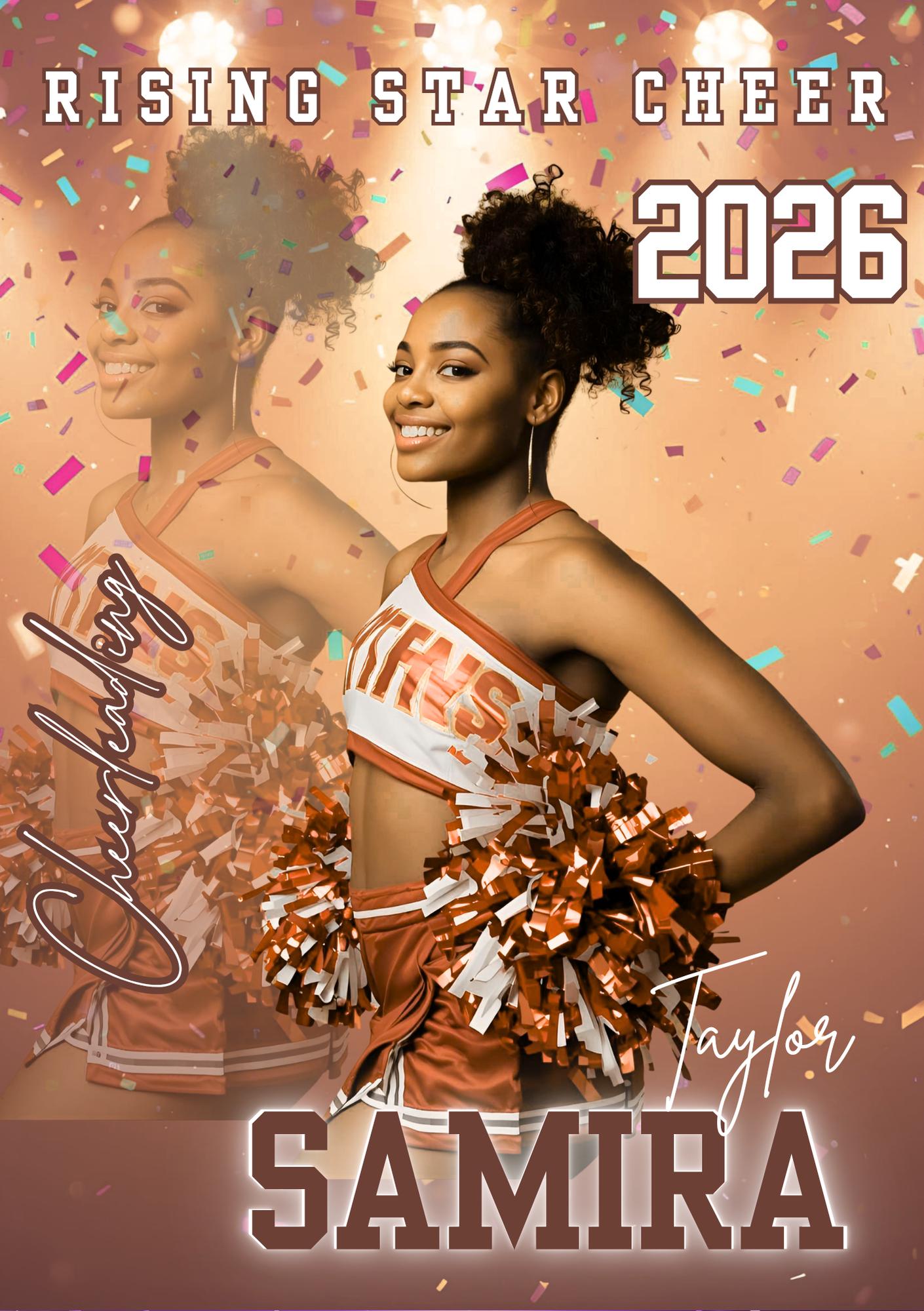 Cheerleader Poster Canva Editable Template, Cheeleading Banner,senior ...
