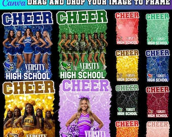 Cheerleading Canva Editable Template, Cheerleader Bootleg T Shirt Design, Senior Sports Design, Cheer & Dance Senior Night Sports Template