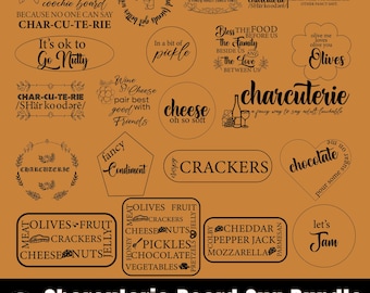 Paquete de tablas de charcutería SVG, tablas de cortar SVG, tablas de cocina SVG, tablas de cortar SVG, repostería SVG, recetas SVG, bandejas de comida SVG, Cricut, silueta