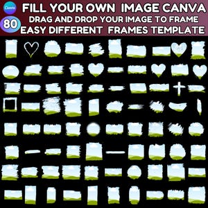 80 Bundle di modelli con bordi rovinati effetto sbiancante, carta con bordi strappati, collage di foto, facile trascinamento delle foto, riempi il tuo bundle di schizzi di vernice