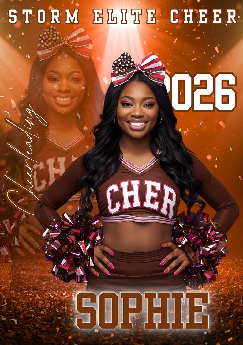 Cheering Banner Example Cheerleader Poster Canva Editable Template, Cheeleading Banner,senior ...