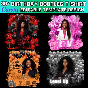 Birthday Bootleg Canva Editable Template, Custom Birthday Design, Birthday Bootleg Template, Bootleg Canva Birthday Party, Digital Download