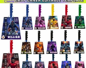 Cowbell Canva Editable Template, Custom Cowbell Design, Football Cowbell Designs, Game Day Spirit Template, Drag and Drop, Digital Download